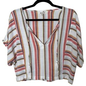 Rip Curl Colorful Striped V-Neck Blouse